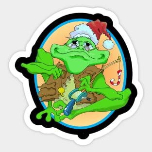 Frog gone fishing Sticker